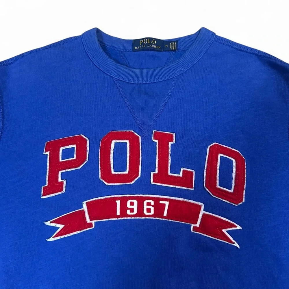 Polo Ralph Lauren Men’s Blue Red Polo‎ 1967 Crewneck Sweatshirt Size Medium